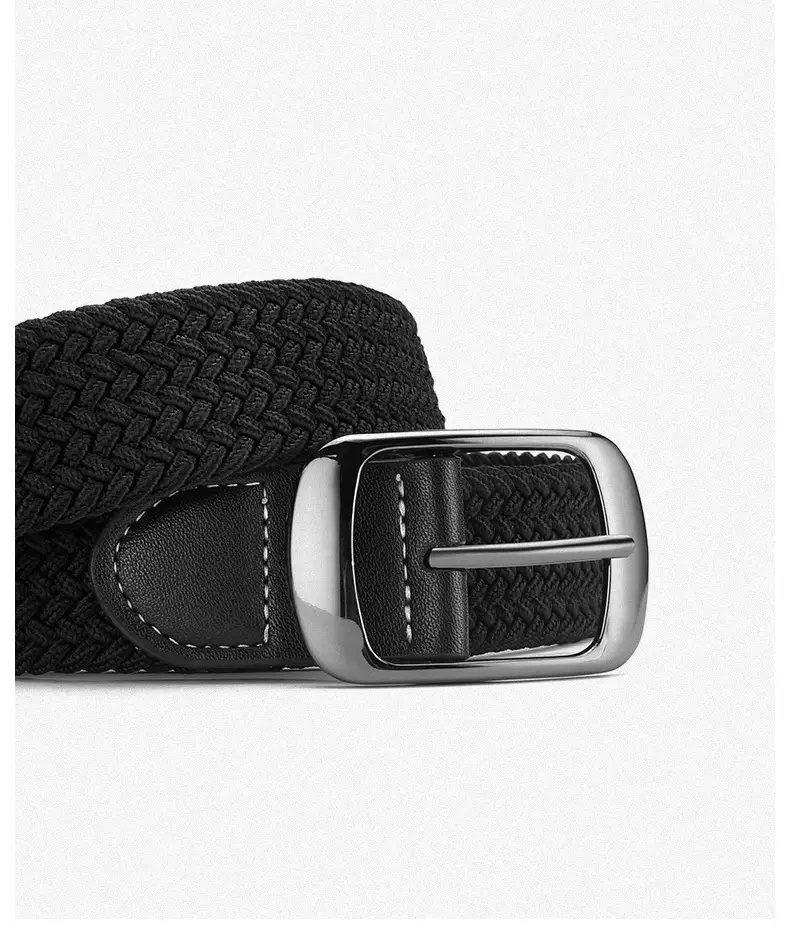 Men's Grey Knit Belt with Silver Buckle — feature 10