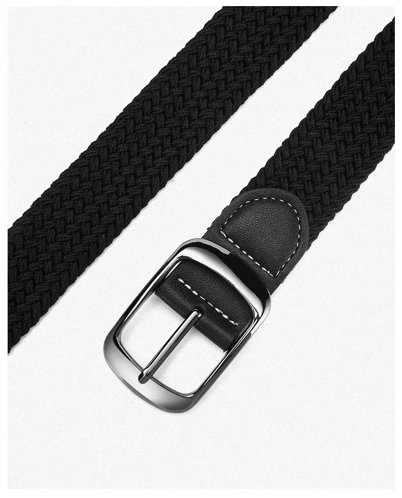 Men's Grey Knit Belt with Silver Buckle — feature 11