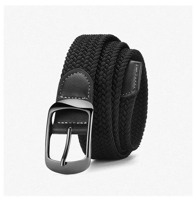 Men's Grey Knit Belt with Silver Buckle — feature 8
