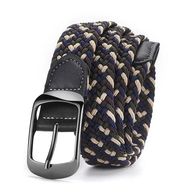 Men's Grey Knit Belt with Silver Buckle - Image 10