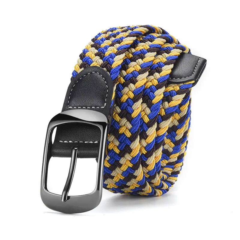 Men's Grey Knit Belt with Silver Buckle - Image 11