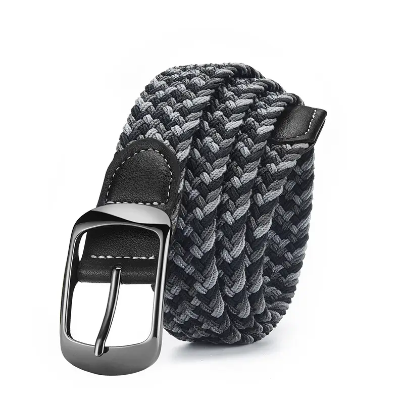 Men's Grey Knit Belt with Silver Buckle - Image 12