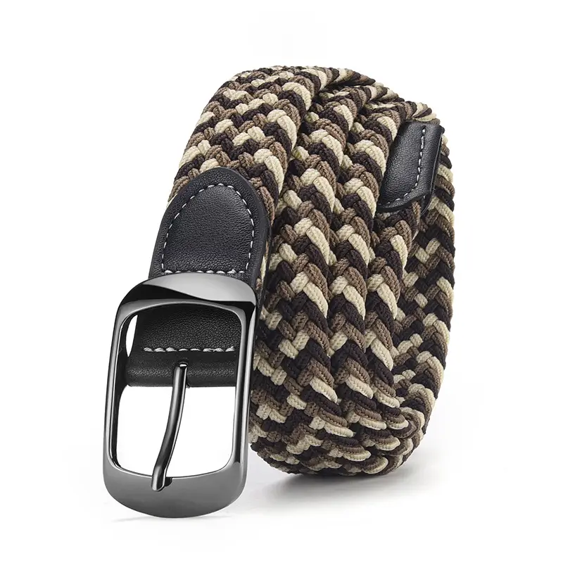 Men's Grey Knit Belt with Silver Buckle - Image 13