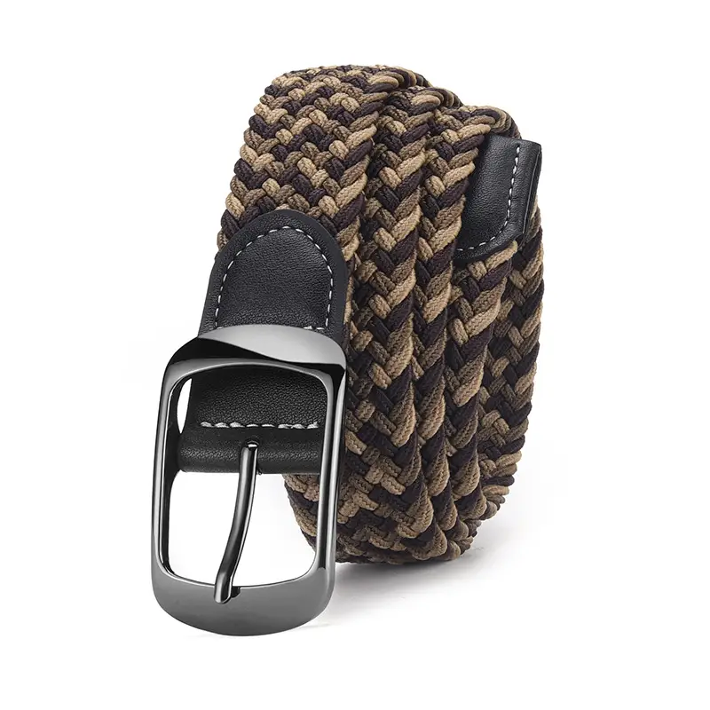 Men's Grey Knit Belt with Silver Buckle - Image 14