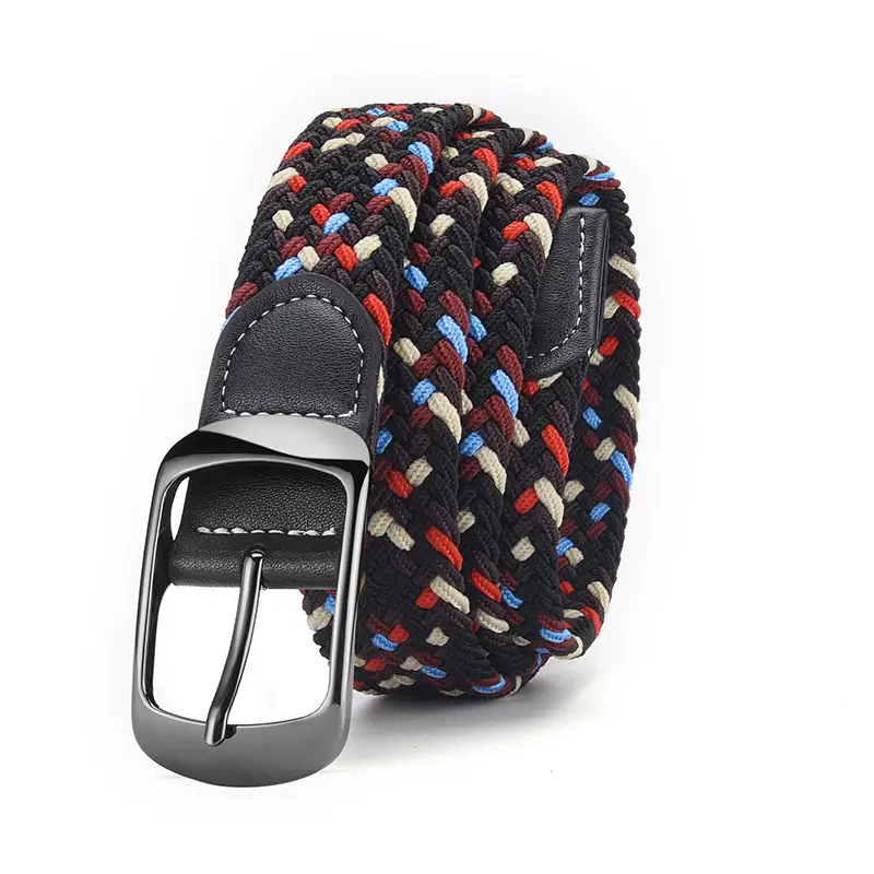 Men's Grey Knit Belt with Silver Buckle - Image 16