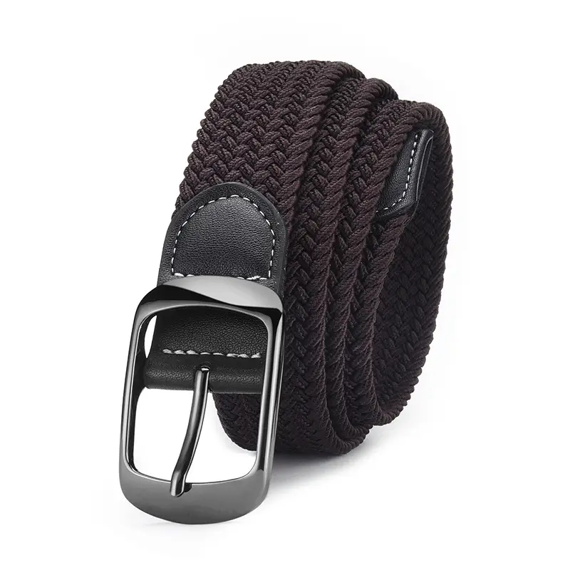 Men's Grey Knit Belt with Silver Buckle - Image 5
