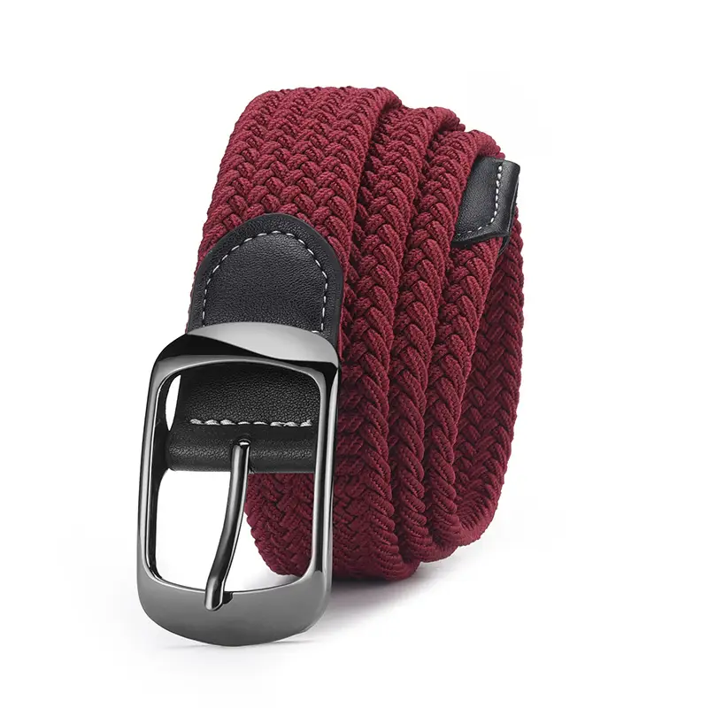 Men's Grey Knit Belt with Silver Buckle - Image 6