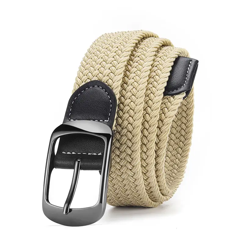Men's Grey Knit Belt with Silver Buckle - Image 8