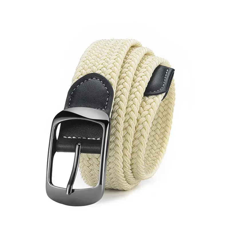 Men's Grey Knit Belt with Silver Buckle - Image 9