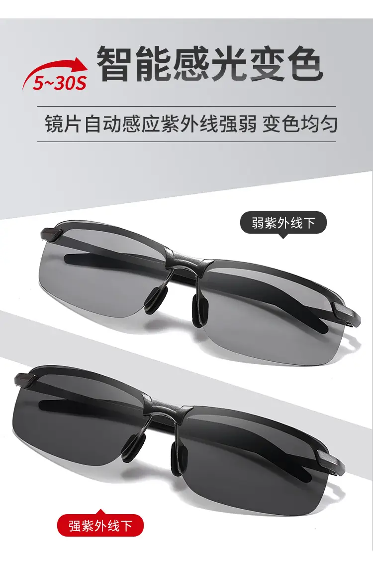 Smart Light-Activated Sunglasses for Men Black 5-30s β feature 4