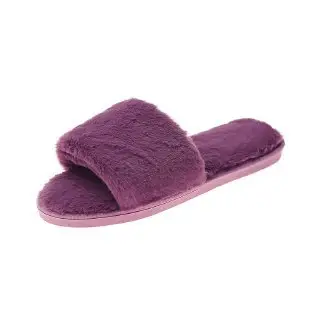 Foreign Trade Cotton Slippers Mao Mao Slippers Women's Indoor Home Autumn and Winter Short Plush Flat Open Slippers Large Size Slippers