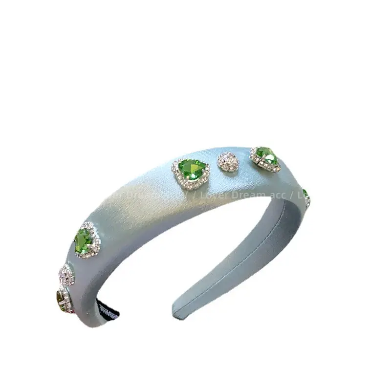 Black Heart Rhinestone Headband with High-End Satin Finish - Image 18