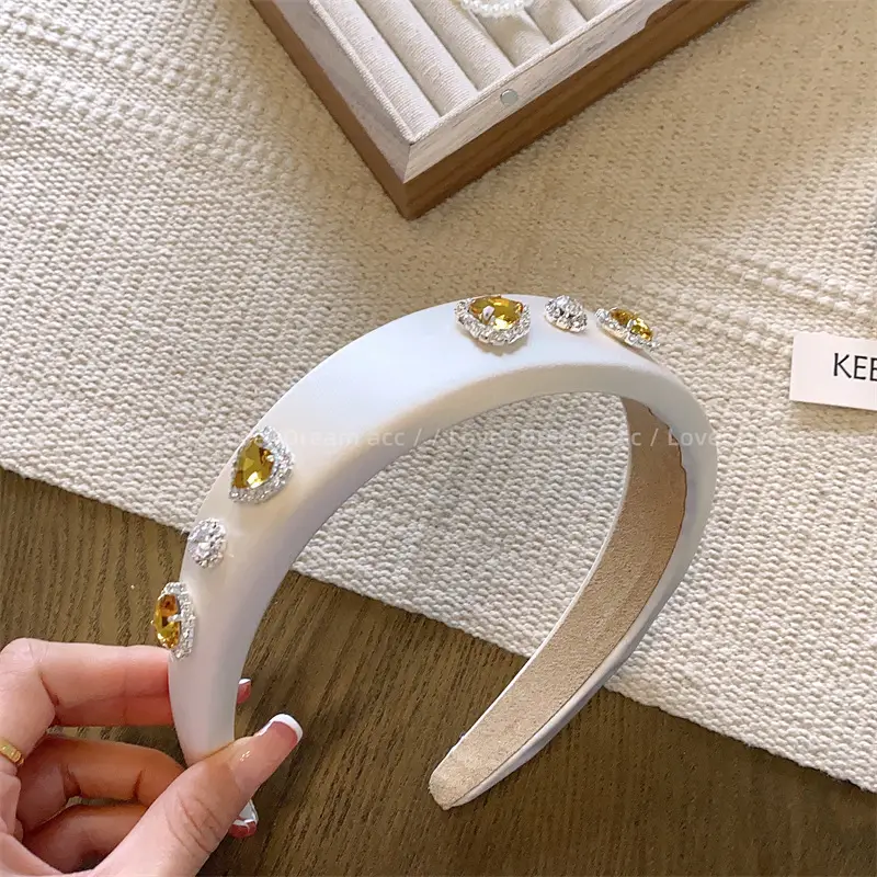 Black Heart Rhinestone Headband with High-End Satin Finish - Image 8