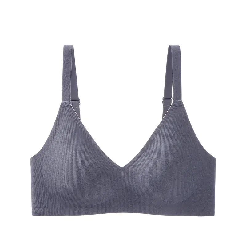 B78 Seamless Naked Underwear Women's Jelly Soft Support Auxilary Breast Adjustable Ultra-soft Thin Bra without Steel Ring