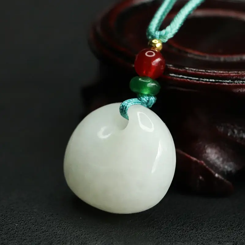 White Jade Princess Buckle Pendant for Women - Image 3