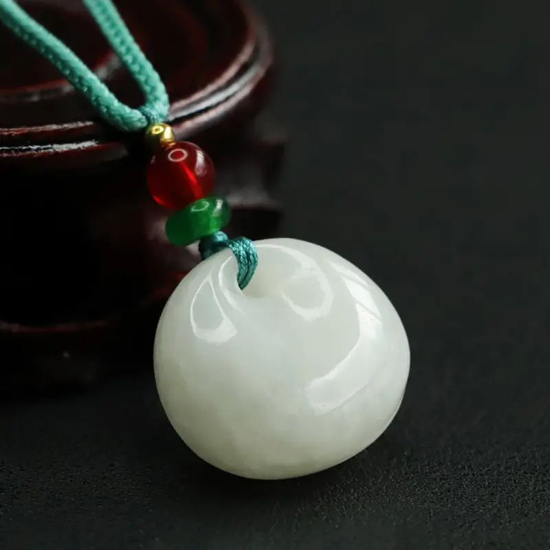 White Jade Princess Buckle Pendant for Women - Image 4