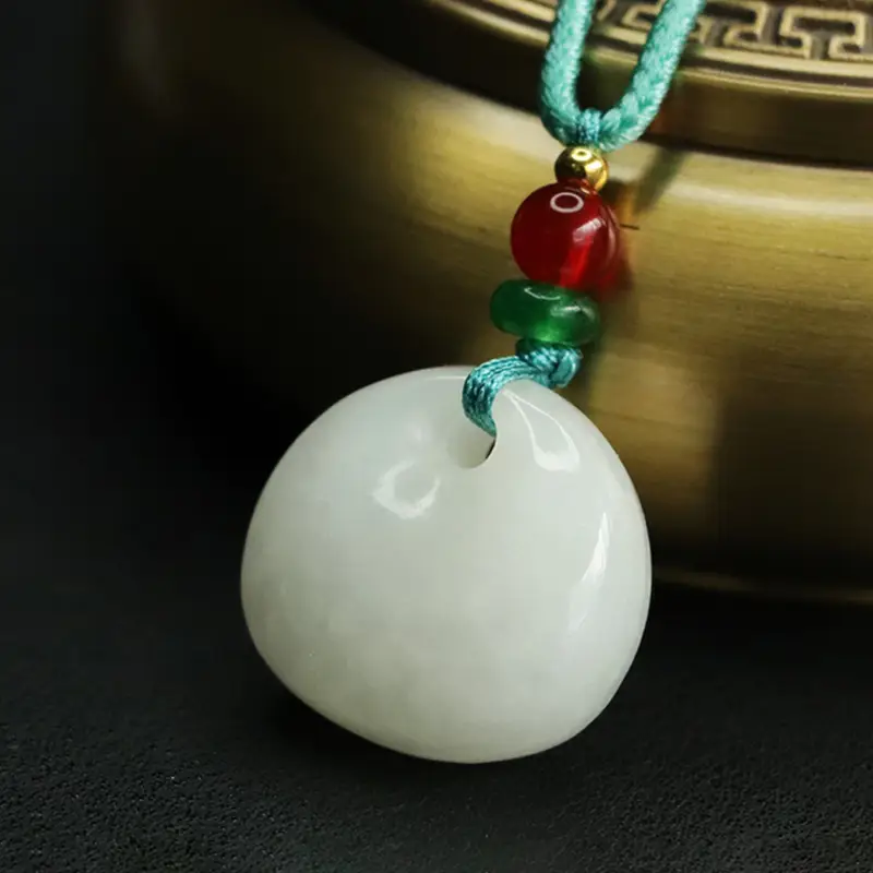 White Jade Princess Buckle Pendant for Women — feature 9