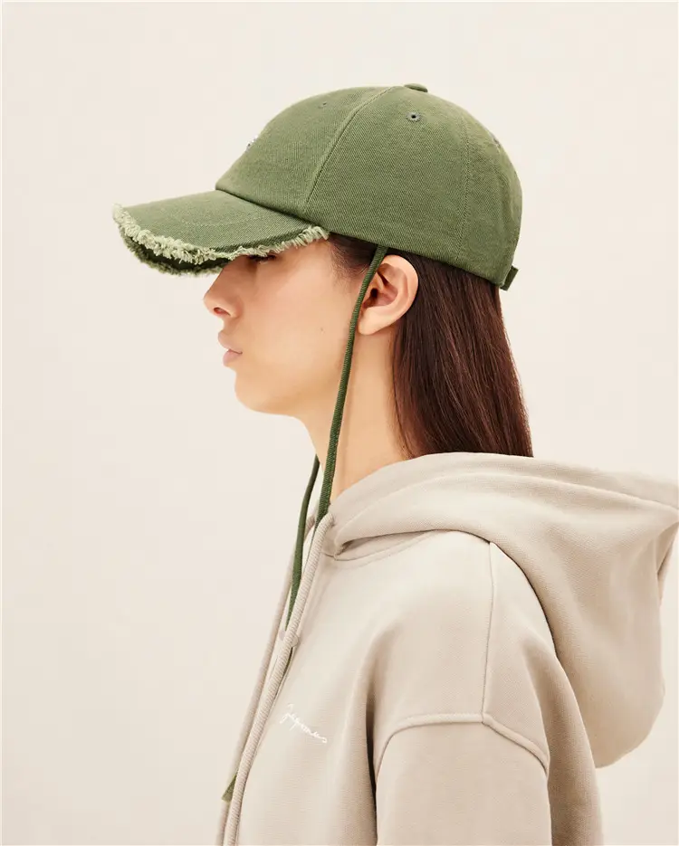 Women's Green Printed Baseball Cap with Windproof Rope — feature 18