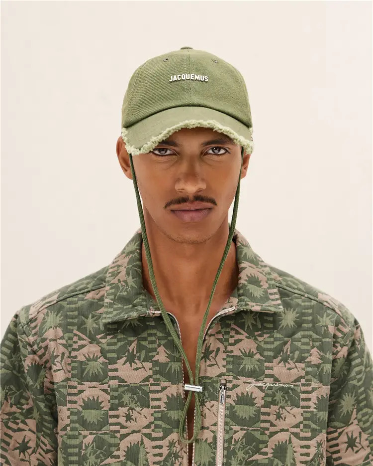 Women's Green Printed Baseball Cap with Windproof Rope — feature 19