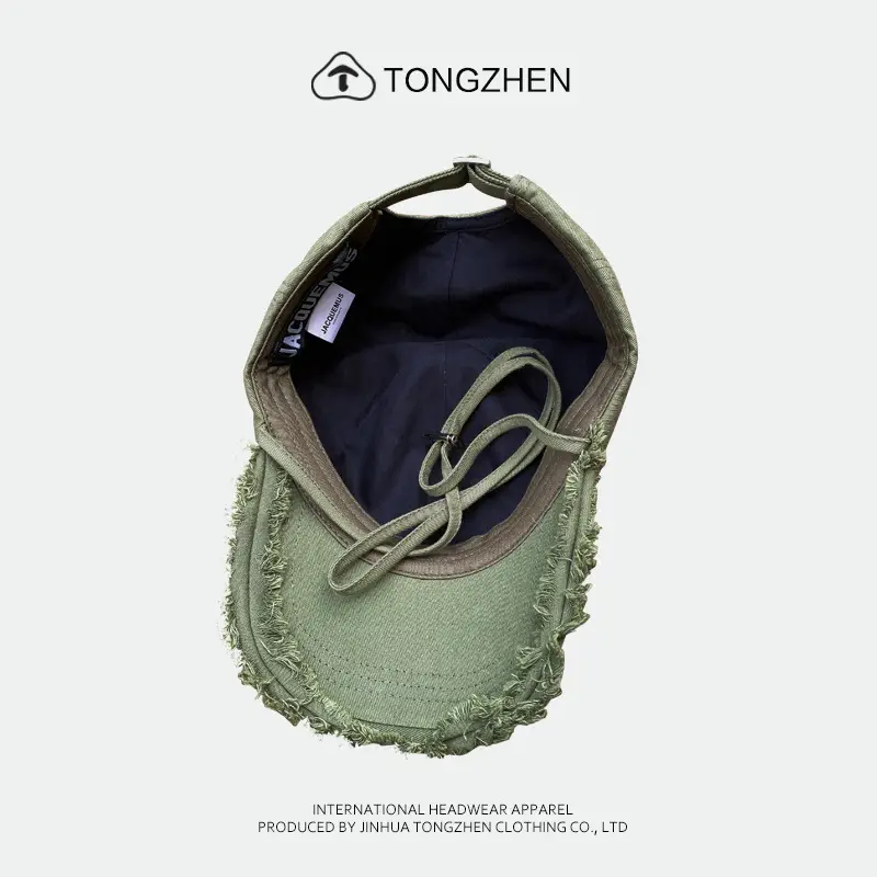 Women's Green Printed Baseball Cap with Windproof Rope — feature 2