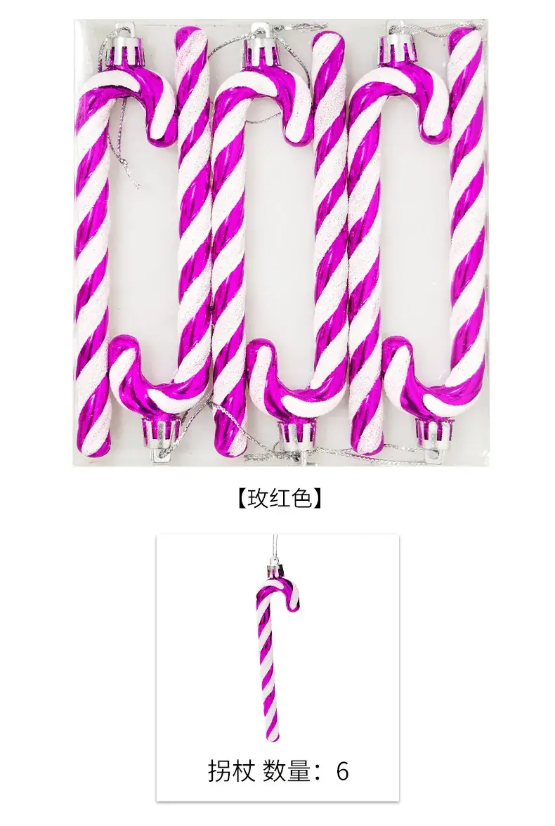 Christmas Painted Candy Cane Decorative Cane 13cm — feature 12