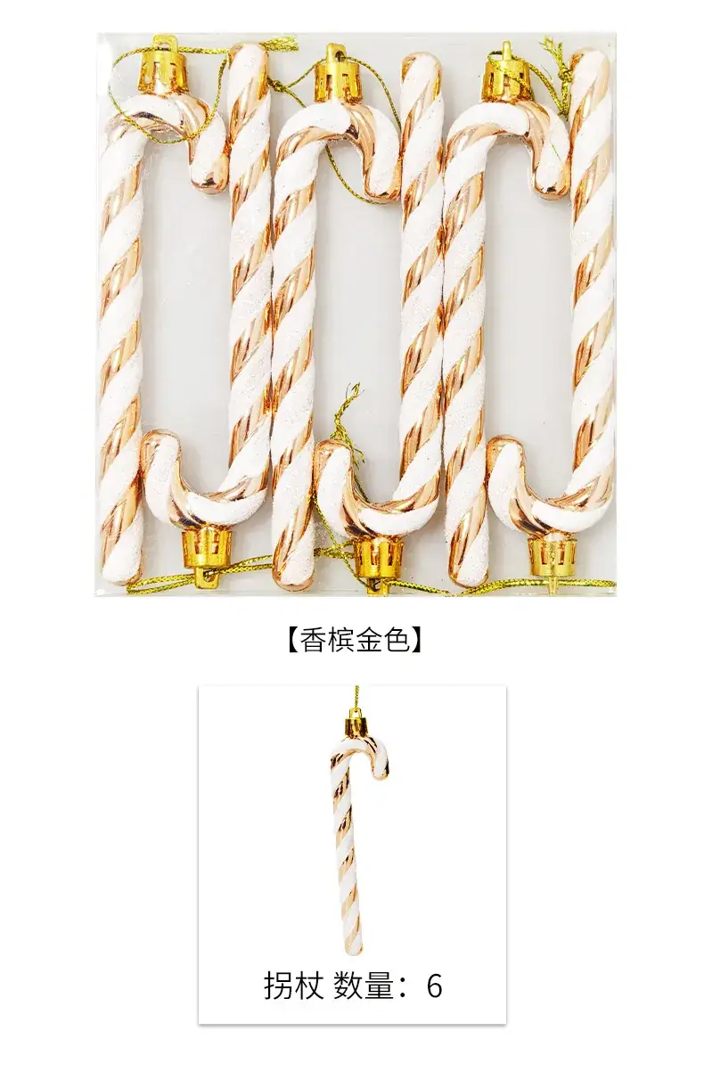 Christmas Painted Candy Cane Decorative Cane 13cm — feature 17