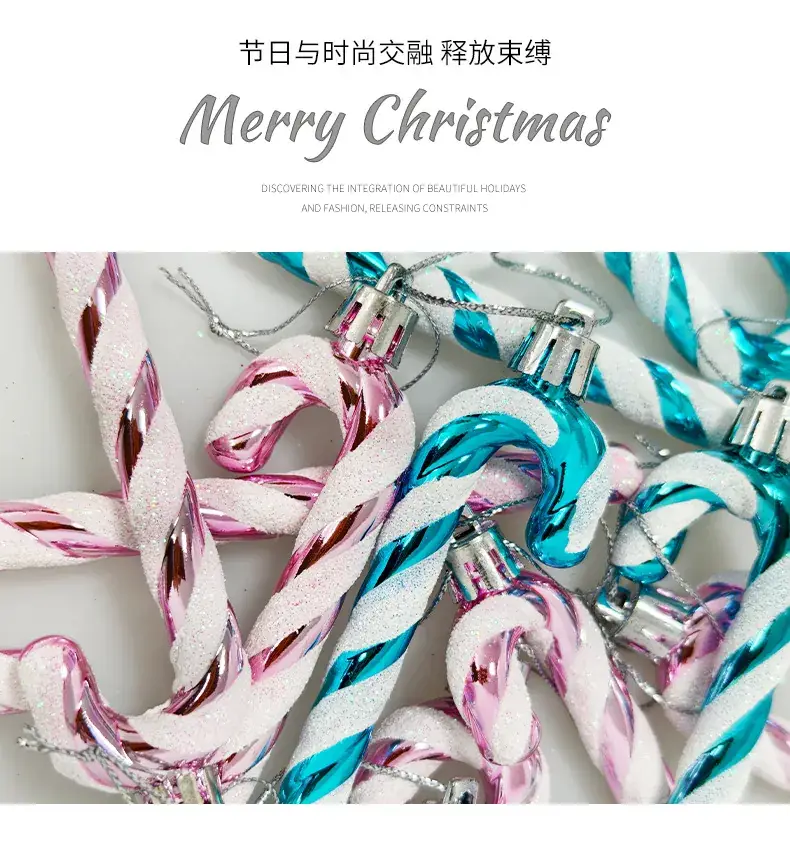 Christmas Painted Candy Cane Decorative Cane 13cm — feature 4