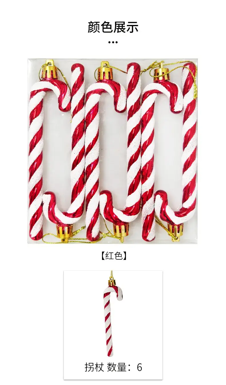 Christmas Painted Candy Cane Decorative Cane 13cm — feature 7