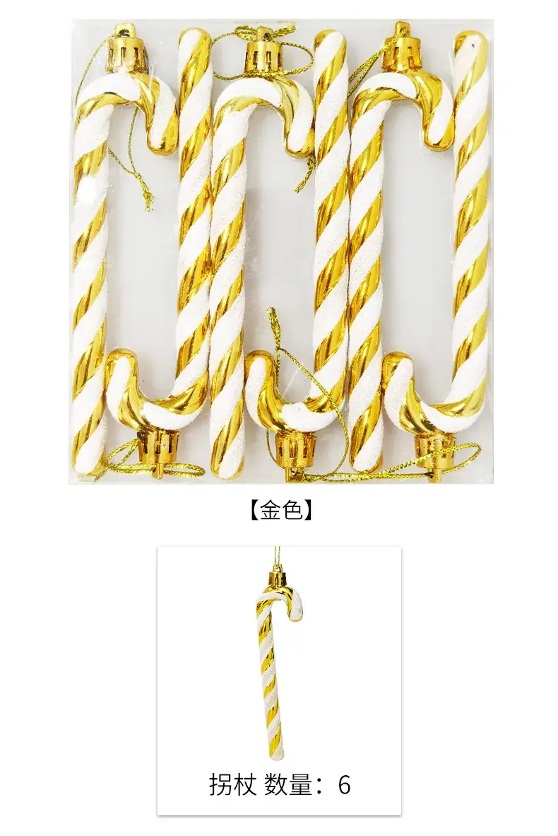 Christmas Painted Candy Cane Decorative Cane 13cm — feature 8