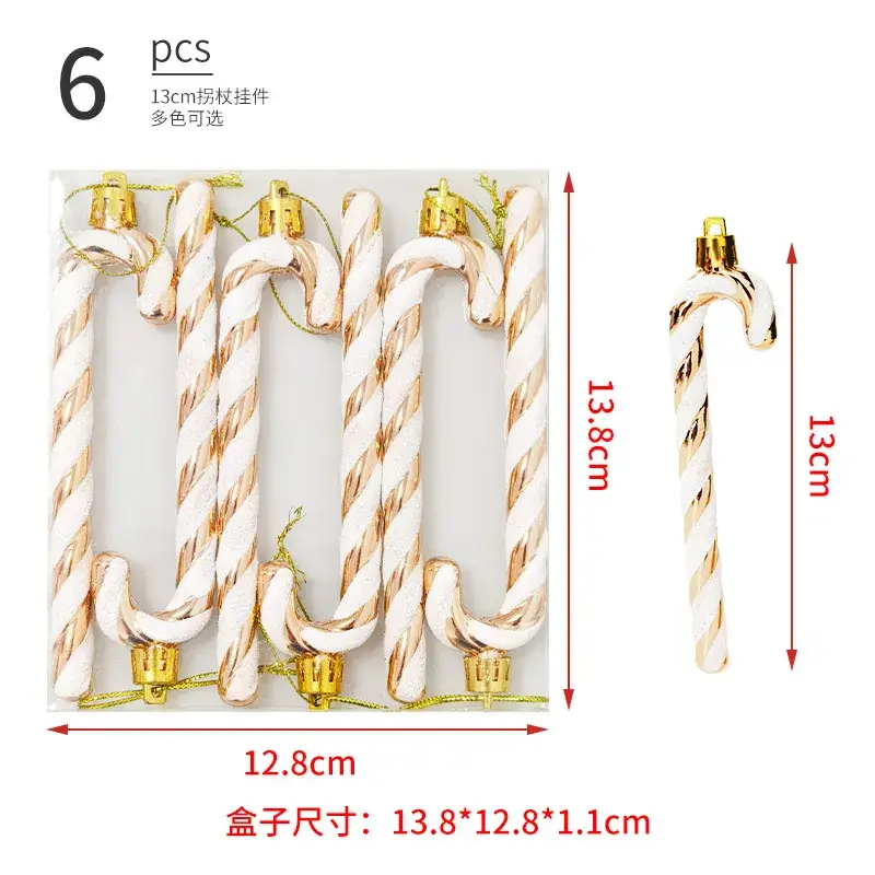 Christmas Painted Candy Cane Decorative Cane 13cm - Image 11