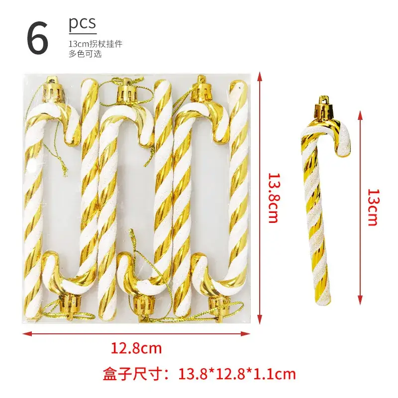 Christmas Painted Candy Cane Decorative Cane 13cm - Image 2