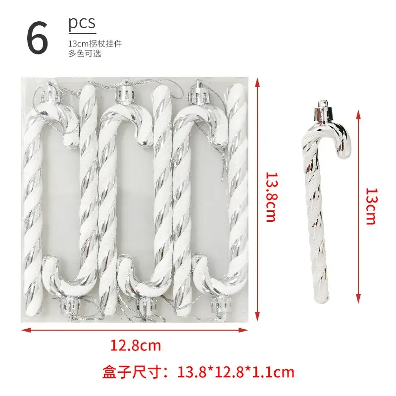 Christmas Painted Candy Cane Decorative Cane 13cm - Image 3
