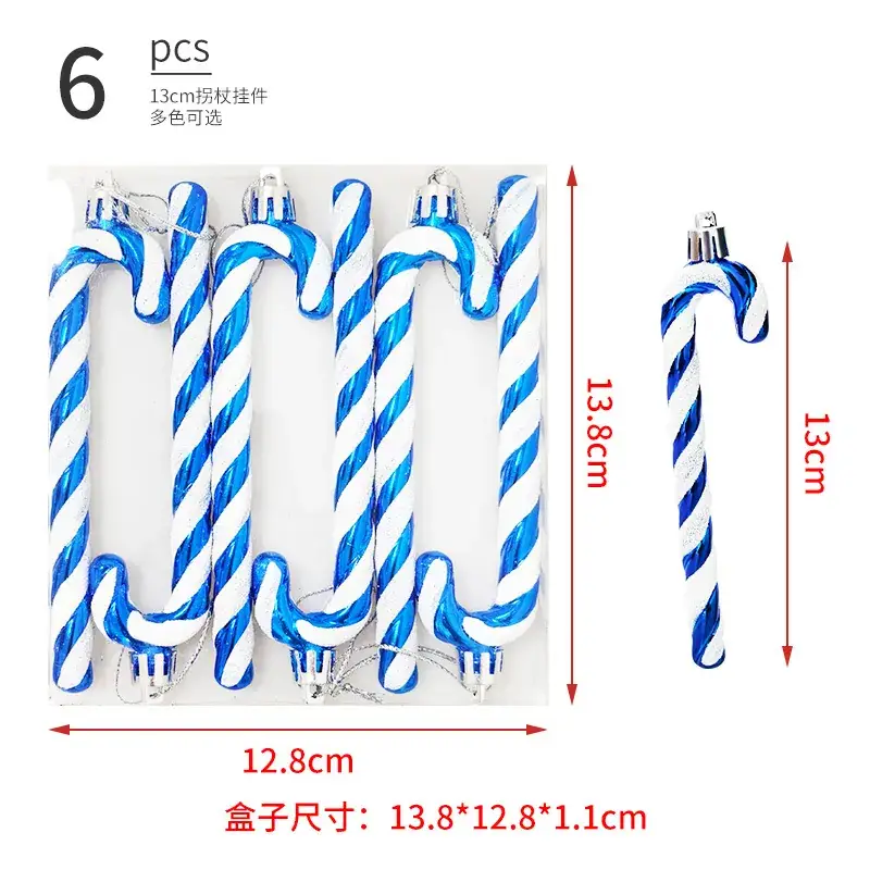 Christmas Painted Candy Cane Decorative Cane 13cm - Image 4