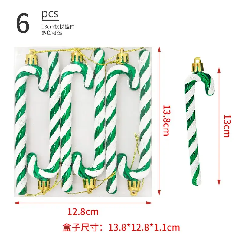 Christmas Painted Candy Cane Decorative Cane 13cm - Image 5
