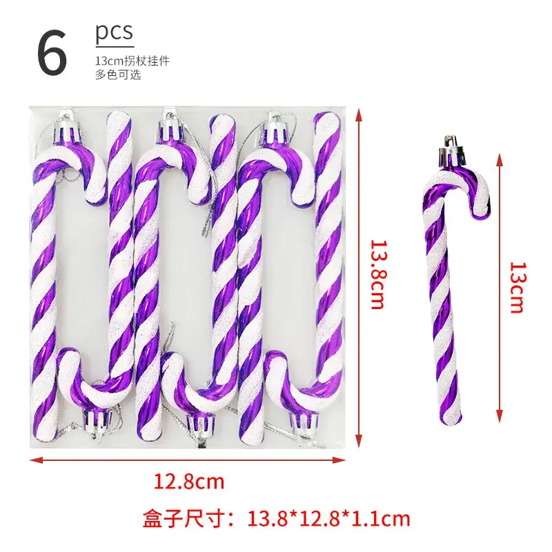 Christmas Painted Candy Cane Decorative Cane 13cm - Image 7