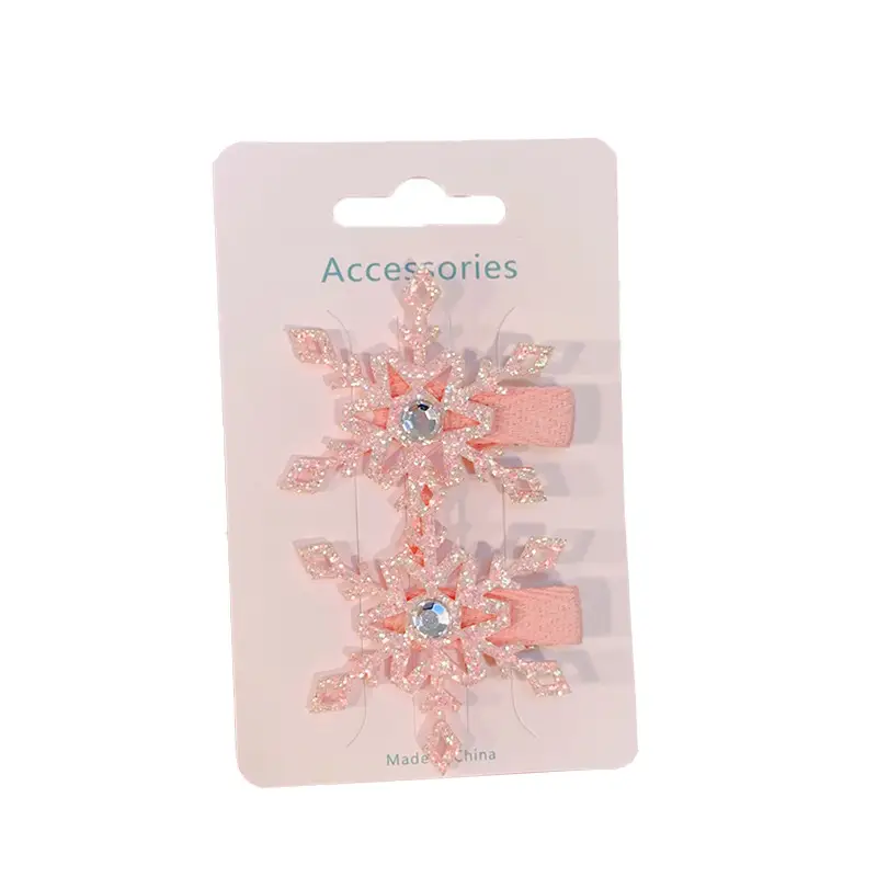 Girls Double Layer Snowflake Hairpin Clip Ice Princess