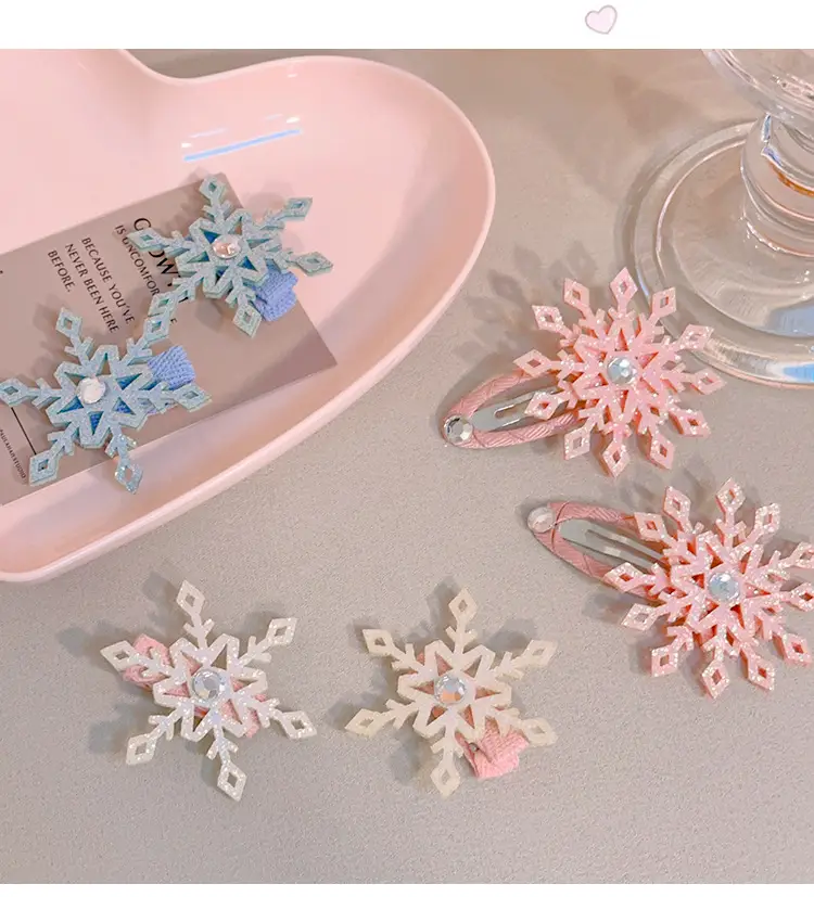 Girls Double Layer Snowflake Hairpin Clip Ice Princess — feature 5