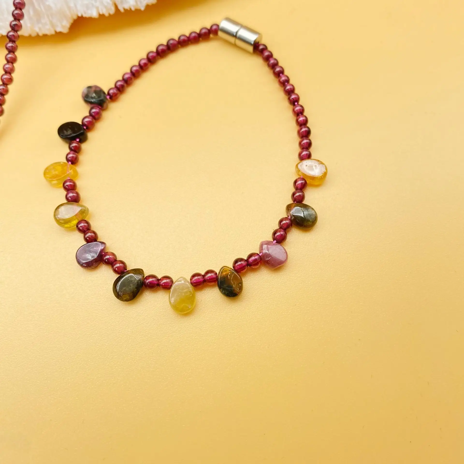 Natural Garnet Clavicle Chain for Women's Luxury Jewelry - Image 4