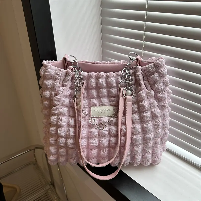 Green Pleated Shoulder Bag for Women 2023 Summer - Image 7