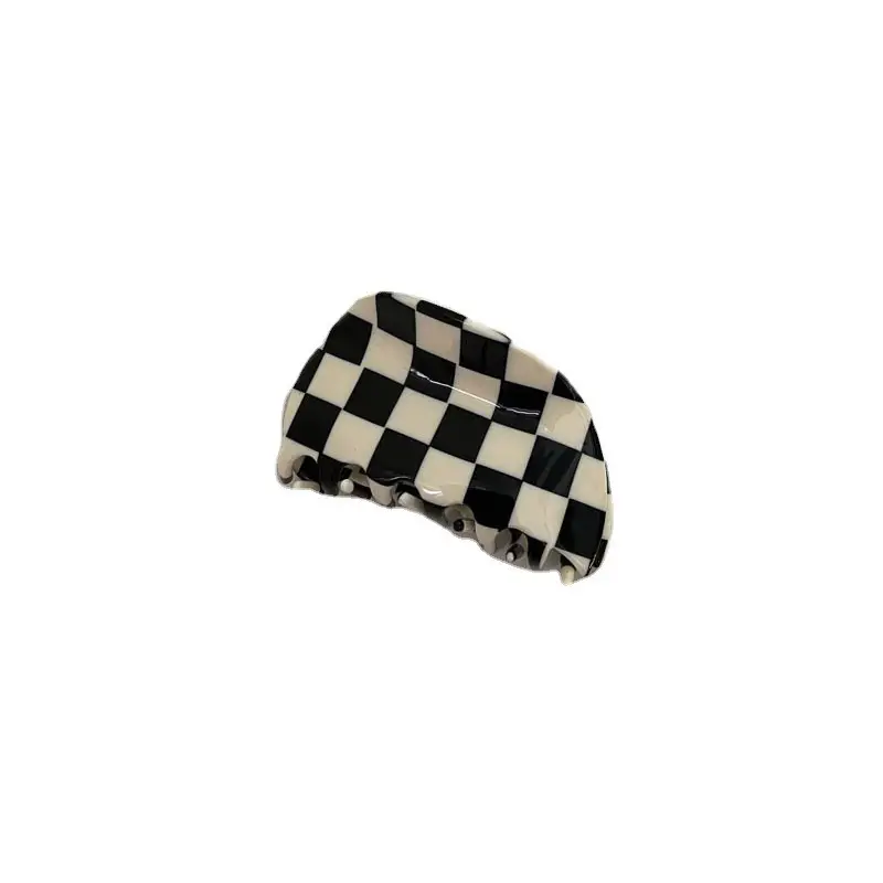 Black White Checkered Shark Clip for Women - Image 18