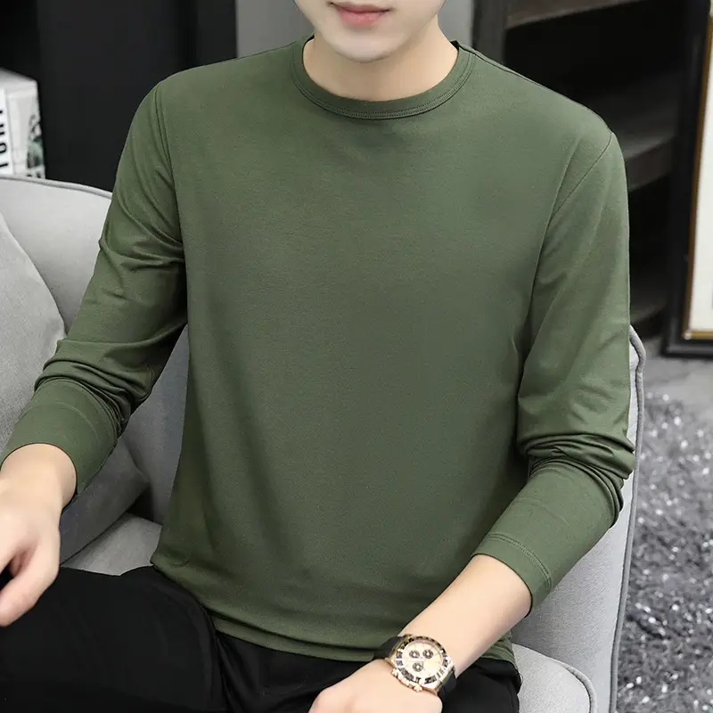 Men's Long Sleeve Grey T-Shirt Slim Fit - Image 10
