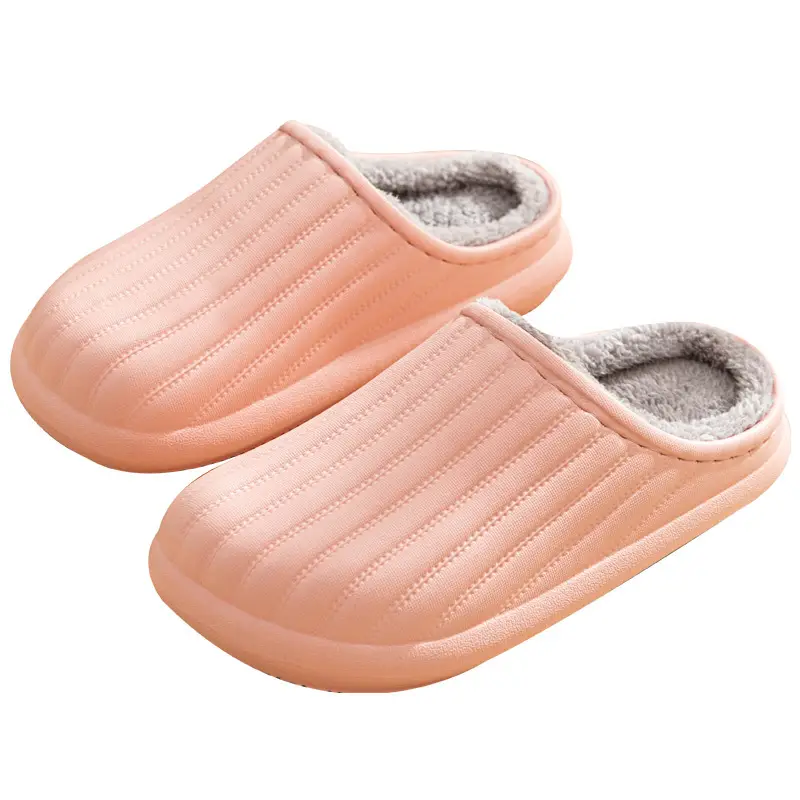 EVA waterproof cotton slippers cross-border in stock home indoor and outdoor warm plush men's and women's simple autumn and winter lightweight cotton shoes - Image 11