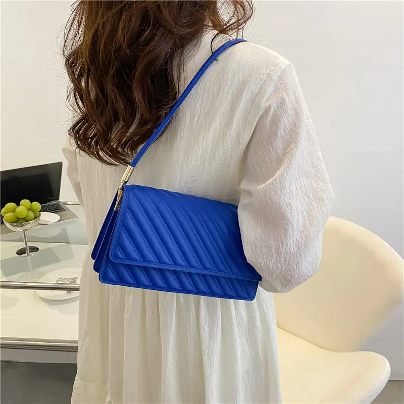 Women's Brown Textured Shoulder Bag 2023 Summer - Image 8