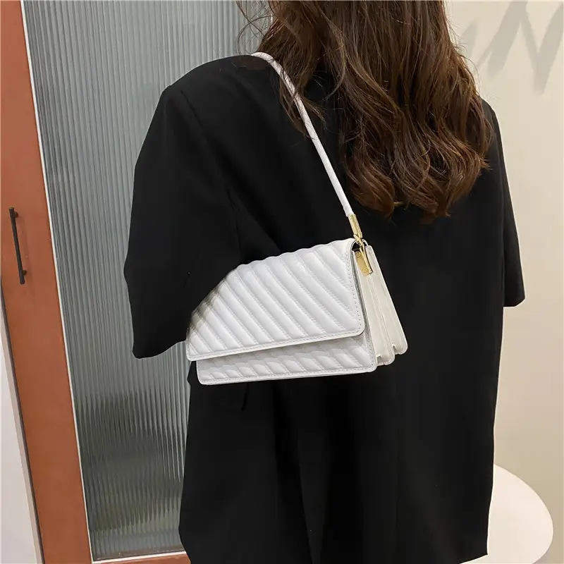 Women's Brown Textured Shoulder Bag 2023 Summer - Image 10