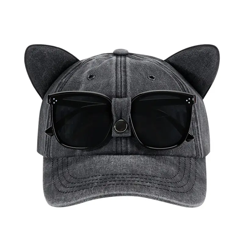Cat Ears Sunglasses Hat for Women All Colors - Image 9