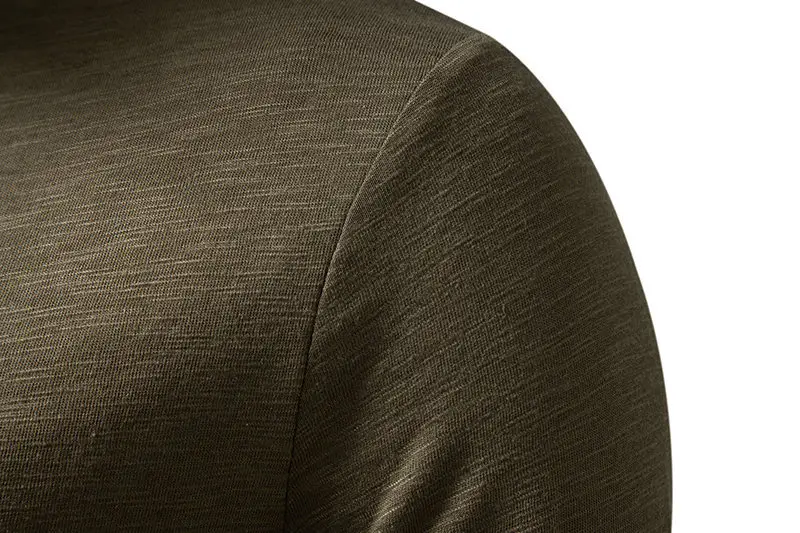 Men's White Bamboo Cotton Long Sleeve T-Shirt with Henry Collar — feature 18
