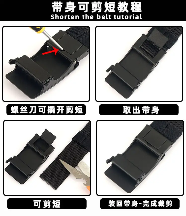 Men's Black Nylon Belt with Adjustable Strap β feature 16
