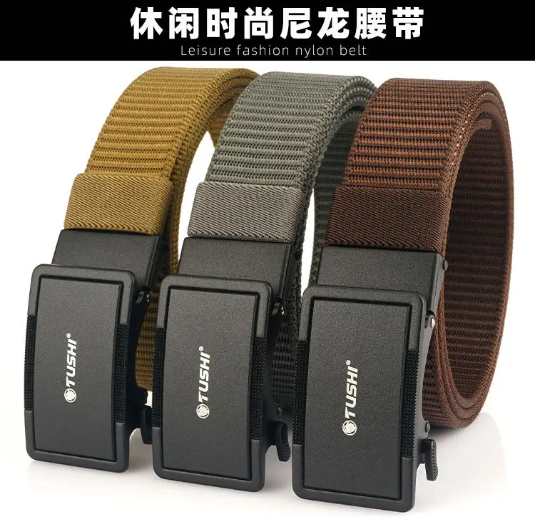 Men's Black Nylon Belt with Adjustable Strap β feature 2