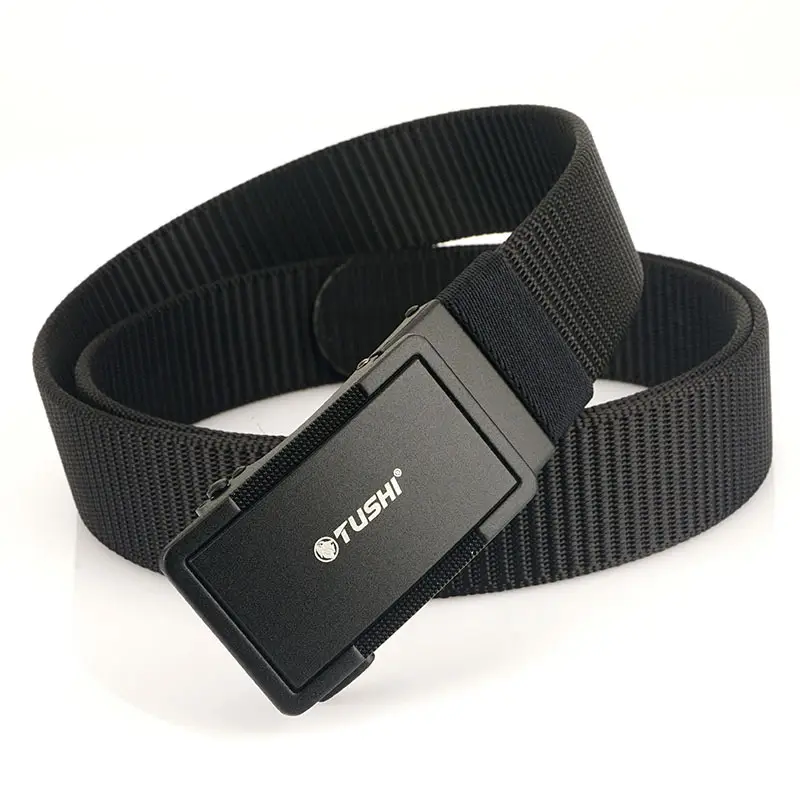 Men's Black Nylon Belt with Adjustable Strap