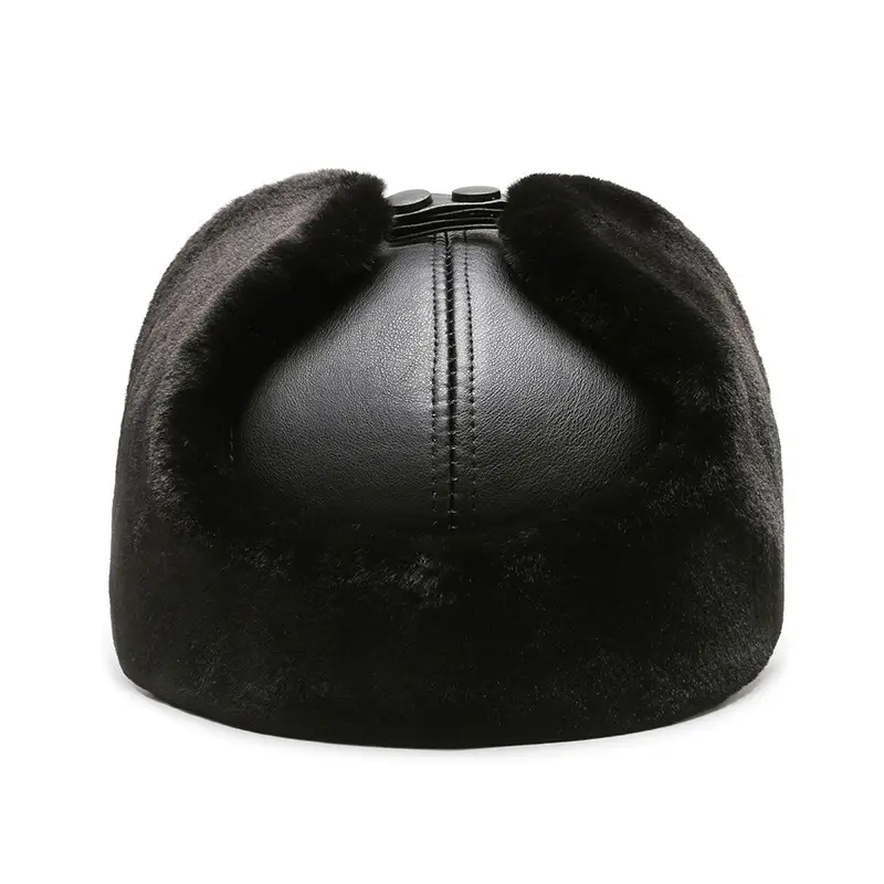 Winter Fleece Lined Black Cap for Men - Image 6
